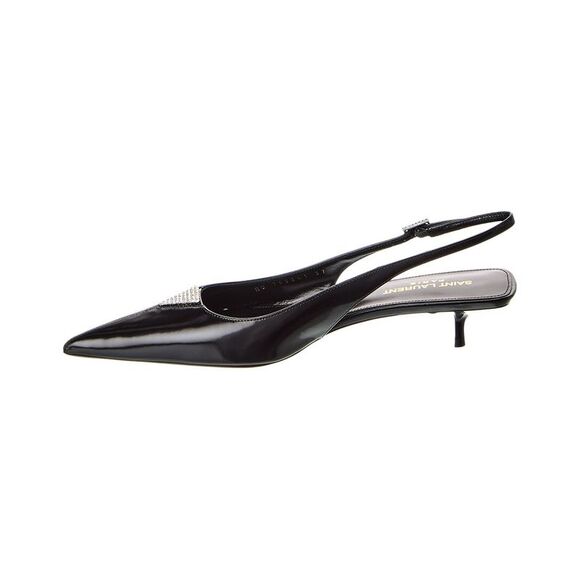 Saint Laurent Cherish 30 Leather Slingback Pump, Black - Picture 2 of 5